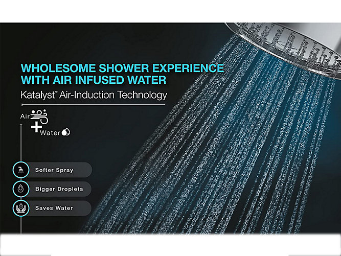 Kohler - Kohler  Rain Duet Filter Shower With Activated Charcoal And 5 Showering Modes